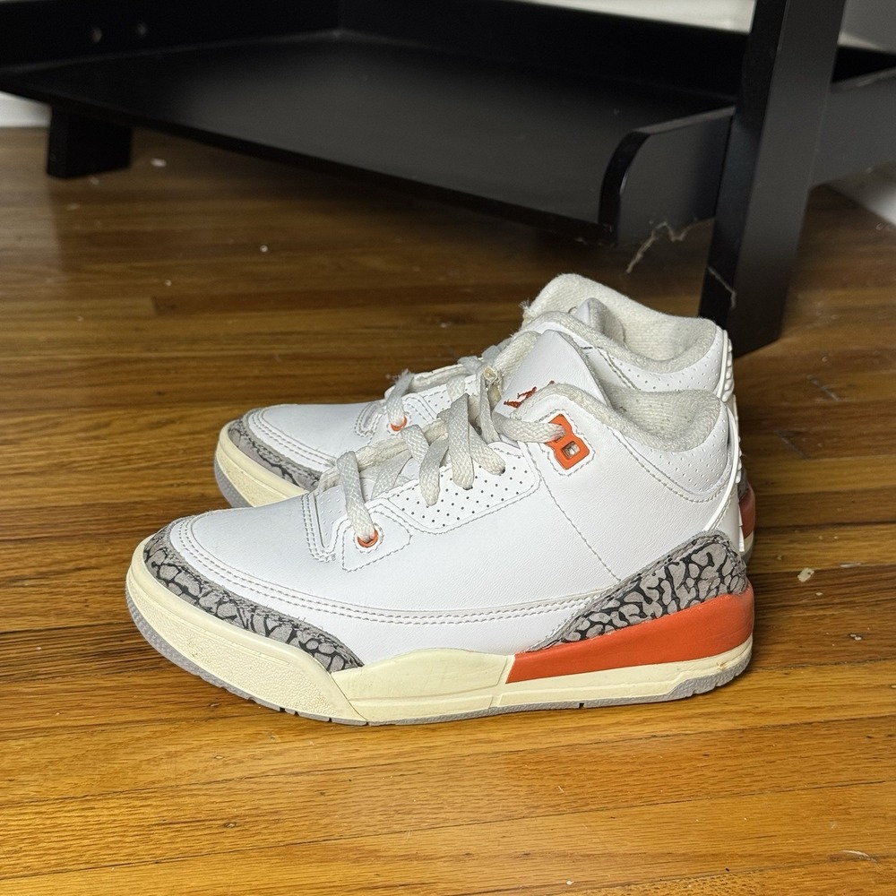 Air Jordan 3 Retro PS Georgia Peach White Cosmic Clay FQ9174-121 Kids Size 12C